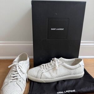 Saint Laurent Andy Snake Embossed Low Top Sneaker